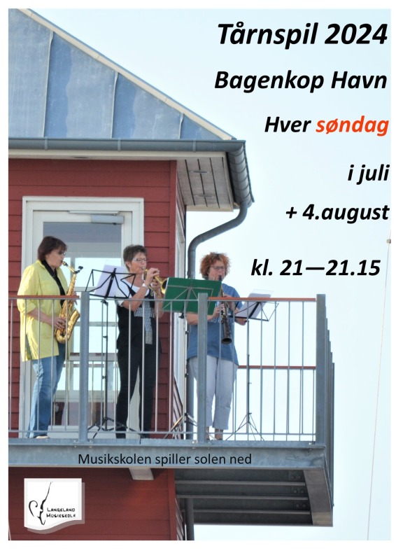 Musikskolen spiller solen ned fra Tårnet på Bagenkop Havn